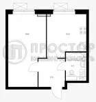 1-комнатная квартира, 42.4 м² - фото 5