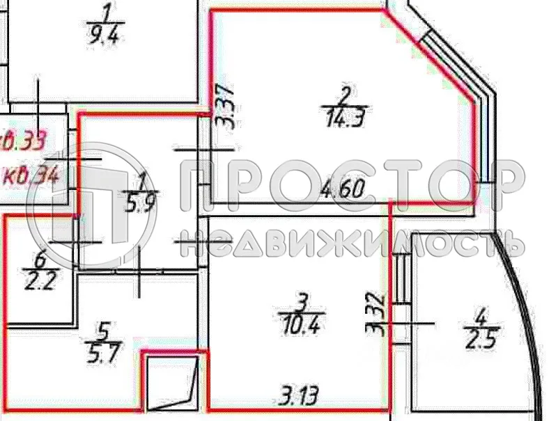 1-комнатная квартира, 41.4 м² - фото 16