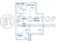 1-комнатная квартира, 40.8 м² - фото 4