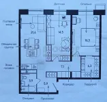 3-комнатная квартира, 72.8 м² - фото 40