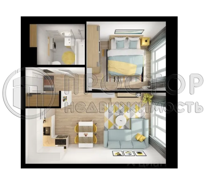 2-комнатная квартира, 35.9 м² - фото 13