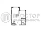 1-комнатная квартира, 34.4 м² - фото 9