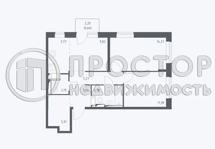 3-комнатная квартира, 62.9 м² - фото 3