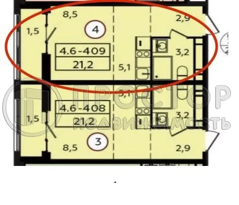 Студия, 21.2 м² - фото 7