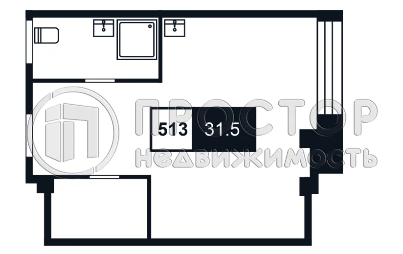 Студия, 31.5 м² - фото 8