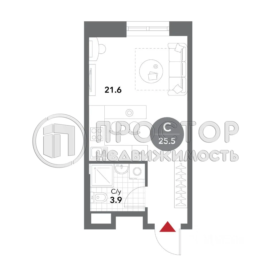 Студия, 26 м² - фото 6