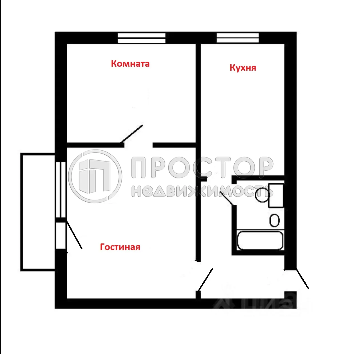 2-комнатная квартира, 37.2 м² - фото 15