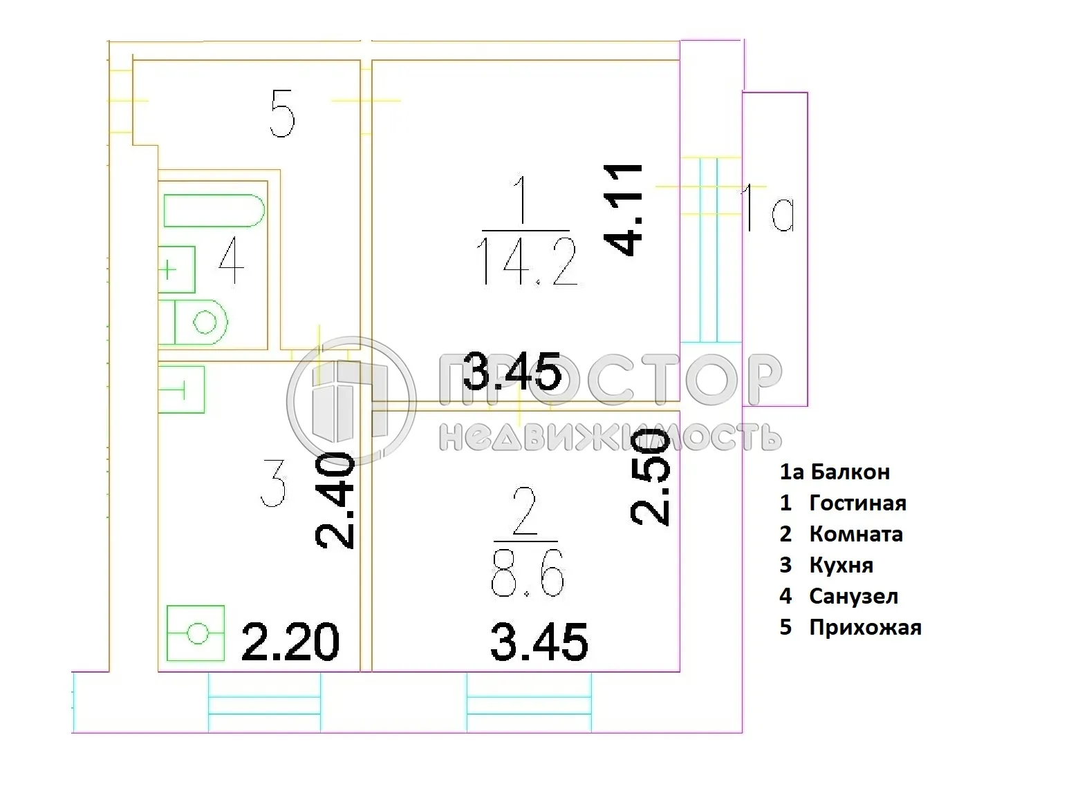 2-комнатная квартира, 37.2 м² - фото 14