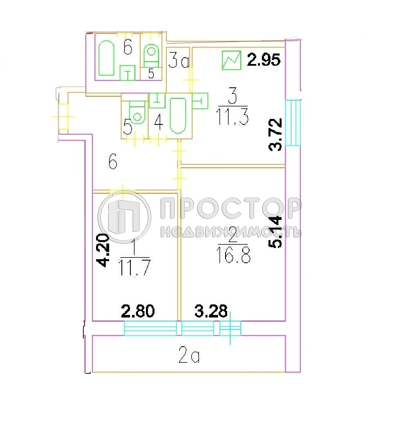 2-комнатная квартира, 51.2 м² - фото 13