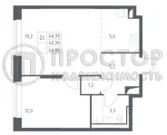 2-комнатная квартира, 46.9 м² - фото 23