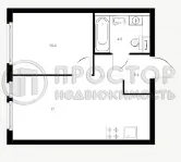1-комнатная квартира, 35.3 м² - фото 6