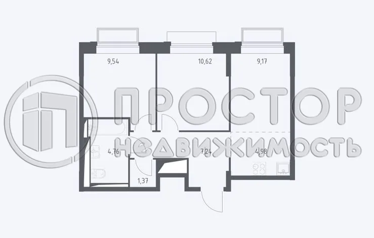 3-комнатная квартира, 47.68 м² - фото 10