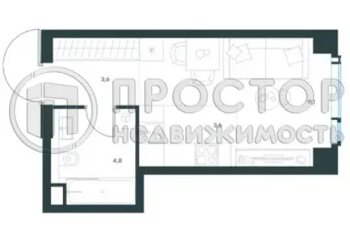 Студия, 23.1 м² - фото 10