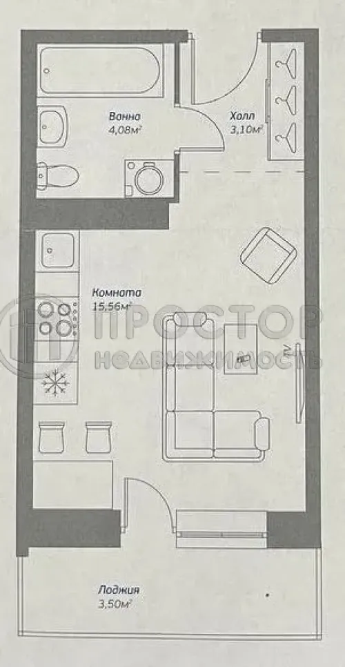 Студия, 22.4 м² - фото 11