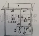 1-комнатная квартира, 35 м² - фото 19