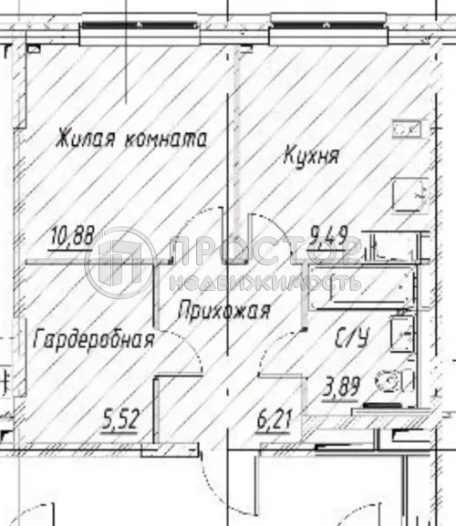 1-комнатная квартира, 35.99 м² - фото 17