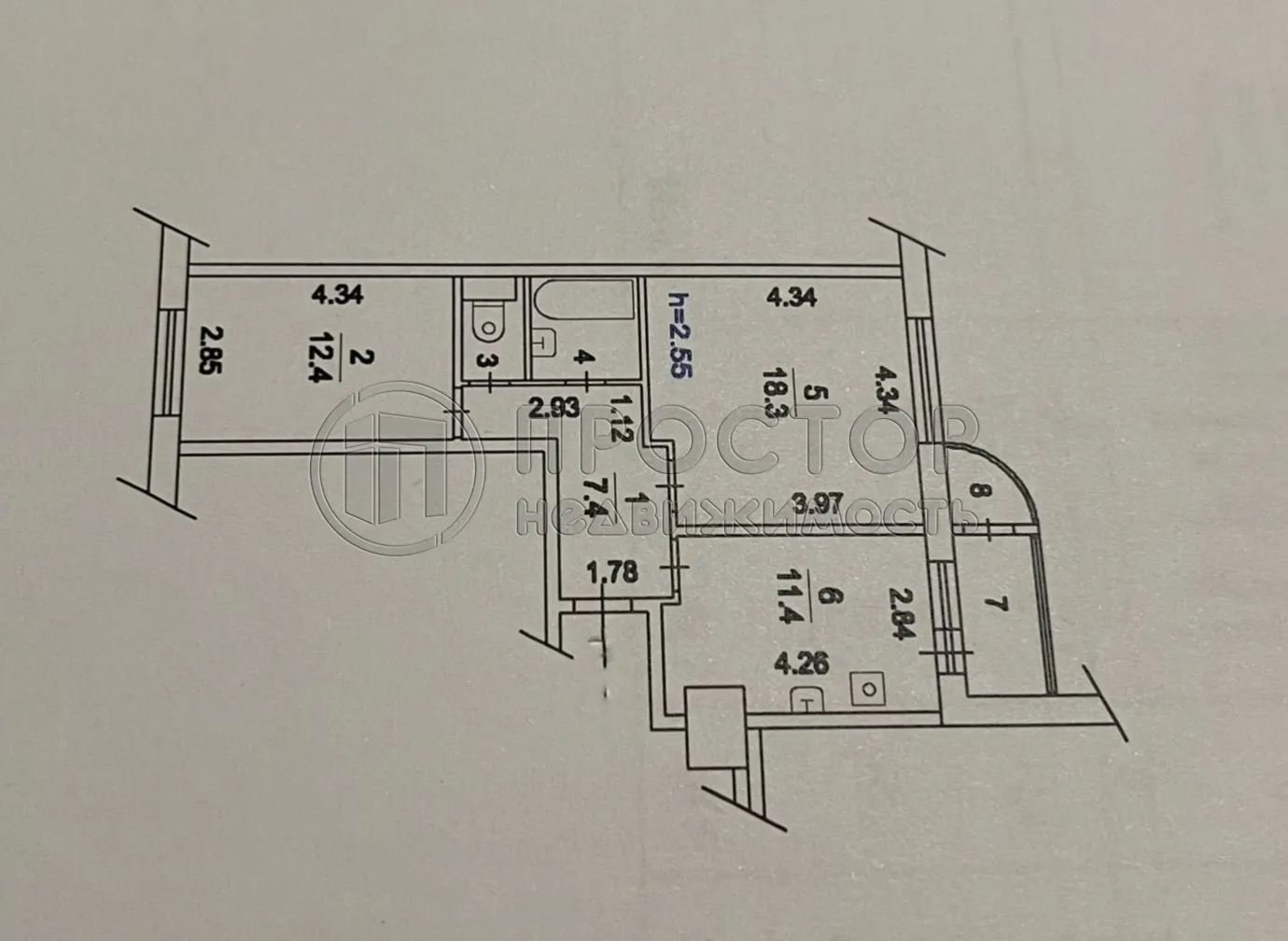 2-комнатная квартира, 56.3 м² - фото 26