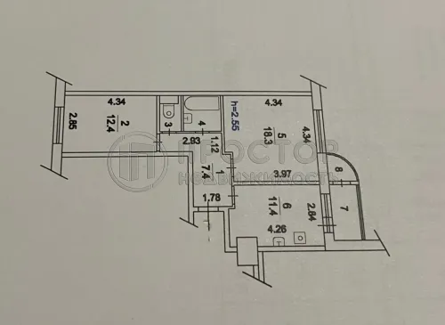 2-комнатная квартира, 56.3 м² - фото 26