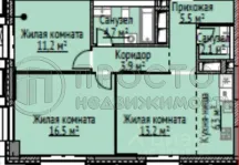 3-комнатная квартира, 63.4 м² - фото 11
