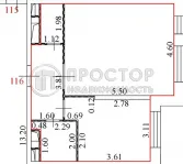 2-комнатная квартира, 54.6 м² - фото 81