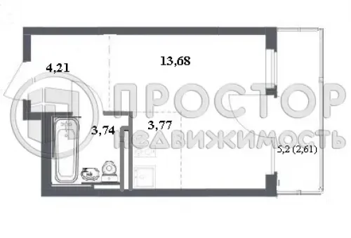 Студия, 28 м² - фото 27