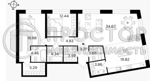 3-комнатная квартира, 120 м² - фото 6