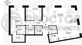 3-комнатная квартира, 120 м² - фото 36