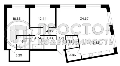 3-комнатная квартира, 120 м² - фото 30