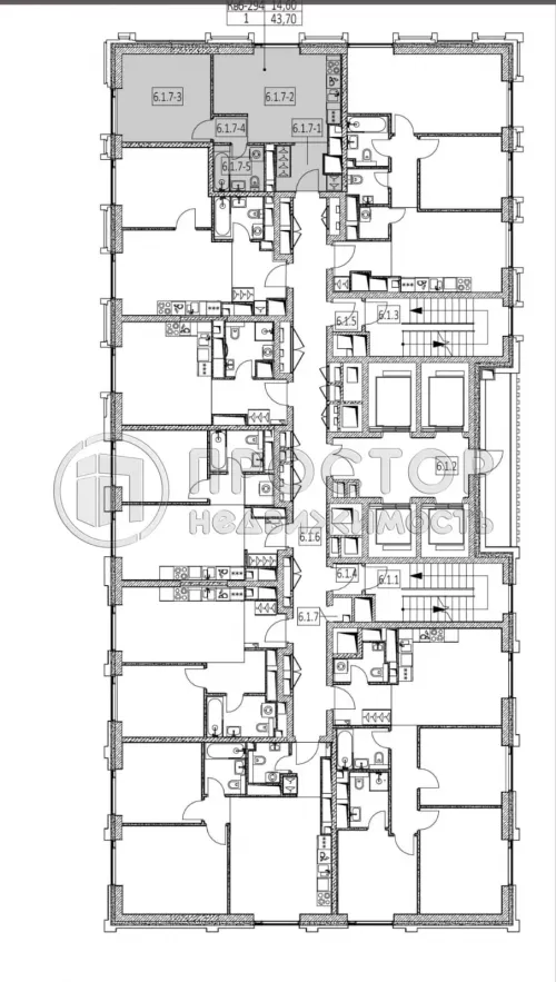 1-комнатная квартира, 44 м² - фото 13