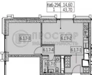 1-комнатная квартира, 44 м² - фото 27