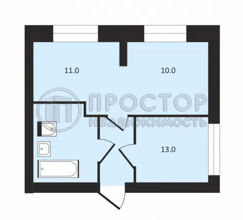 1-комнатная квартира, 39.7 м² - фото 19