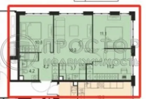 4-комнатная квартира, 61.4 м² - фото 20