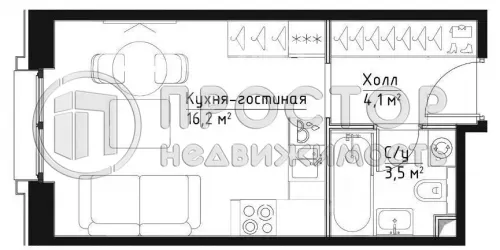 Студия, 23.7 м² - фото 8