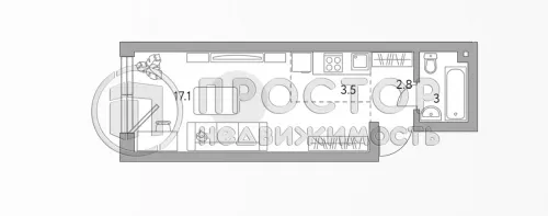 Студия, 26.5 м² - фото 2