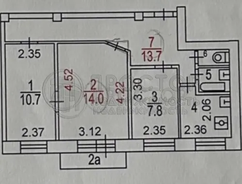 3-комнатная квартира, 54.4 м² - фото 11