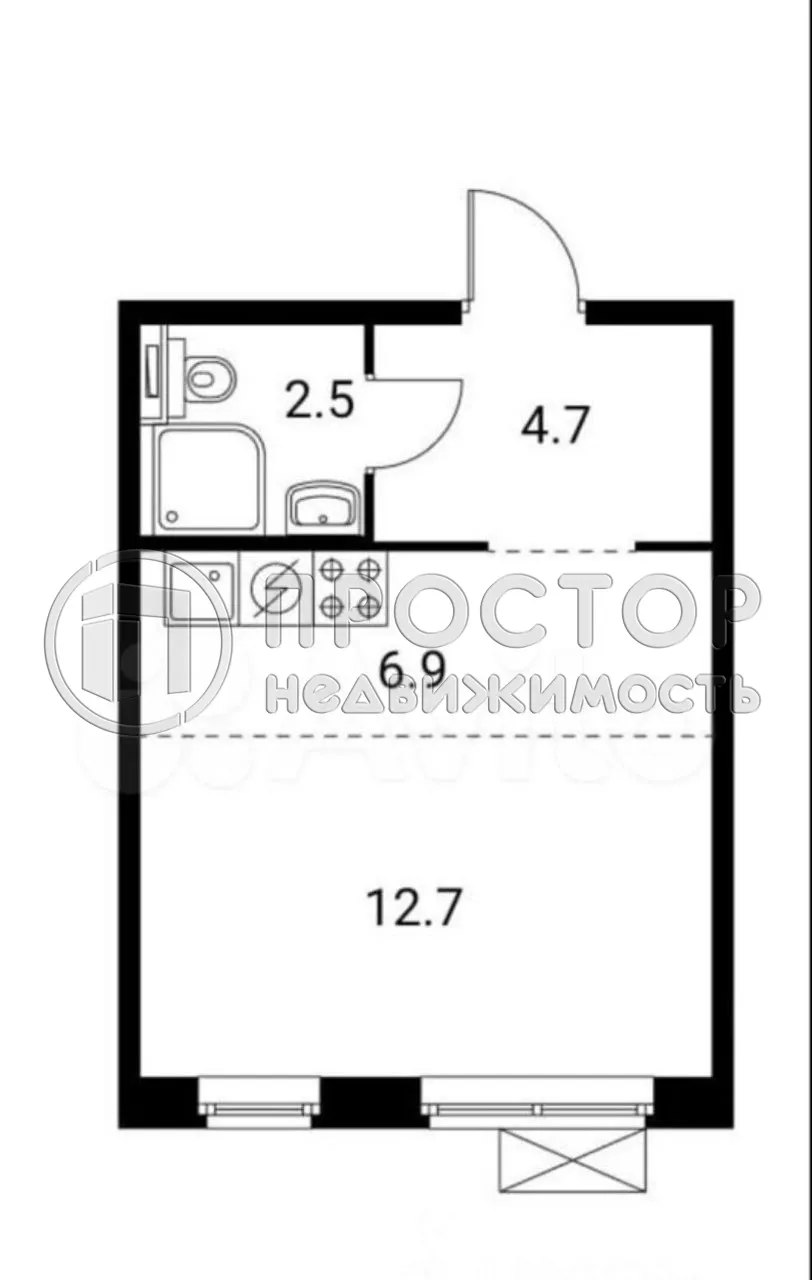 Студия, 26.7 м² - фото 14