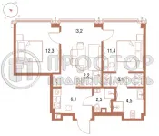 2-комнатная квартира, 56 м² - фото 11