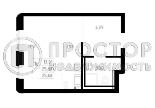 Студия, 25.68 м² - фото 10