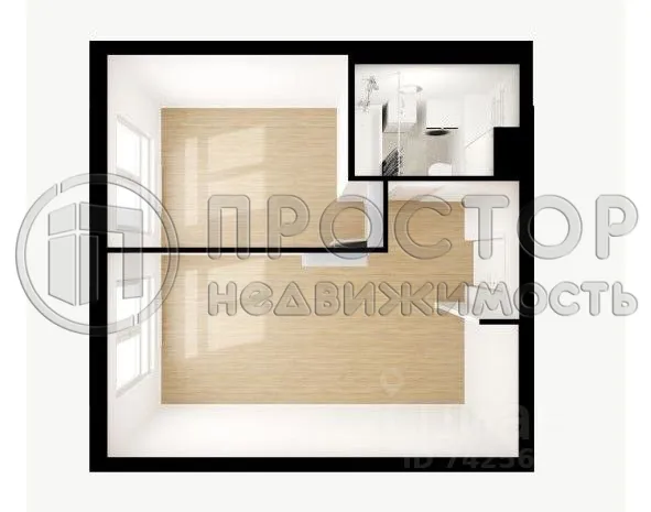 1-комнатная квартира, 35.9 м² - фото 4