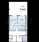 1-комнатная квартира, 44.7 м² - фото 15