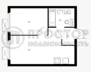 1-комнатная квартира, 32.1 м² - фото 24