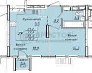 2-комнатная квартира, 34.2 м² - фото 17