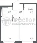 2-комнатная квартира, 32.74 м² - фото 17